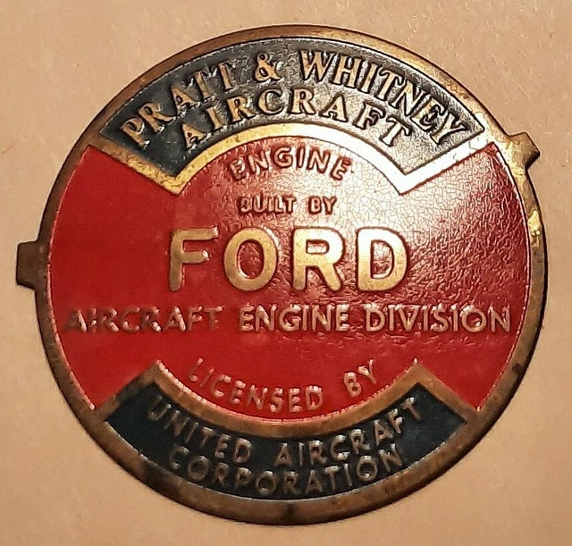 WW2 FORD PRATT & WHITNEY aircraft engine emblem military convair B-36 peacemaker
