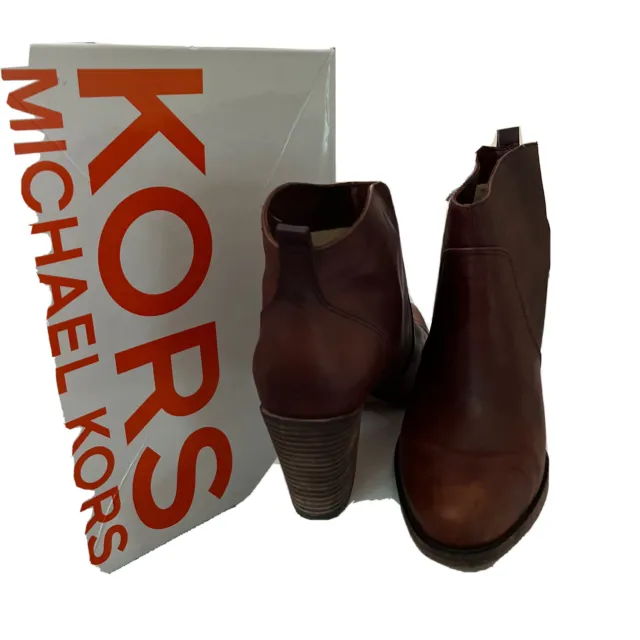 Michael Kors Haven Bootie Ankle Boot Heel Suede Coffee Brown Platform SZ 11