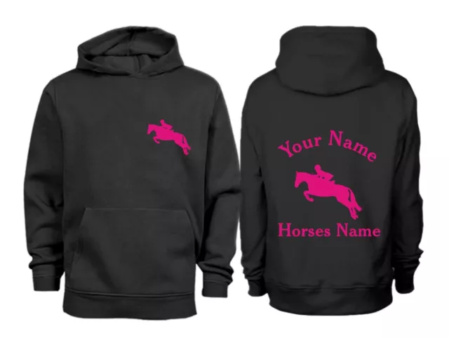 Personalised Kids Jumping Horse hoodie H18