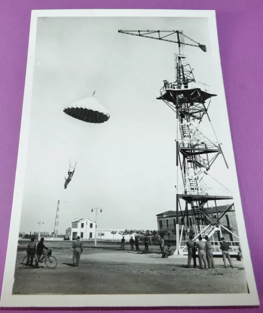 Rare Cpa Photo Aviation Base Aerienne 125 Ba Istres Saut Eleve Parachutiste Para