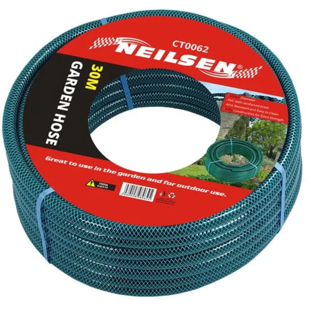 Neilsen Reinforced PVC Rubber Garden Water Kink Resistant Hose Pipe 30m 3 layer
