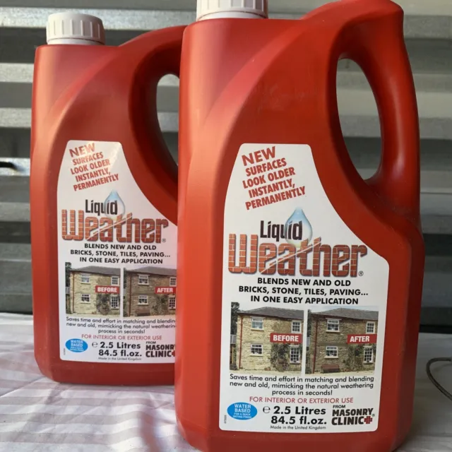 2 Liquid Weather 2.5l Blends Colour Ageing New Brick Masonry Stone Tiles Stain
