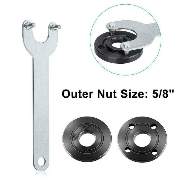 5/8&11 ANGLE GRINDER Spanner Wrench Flange Lock Nut Set For Dewalt