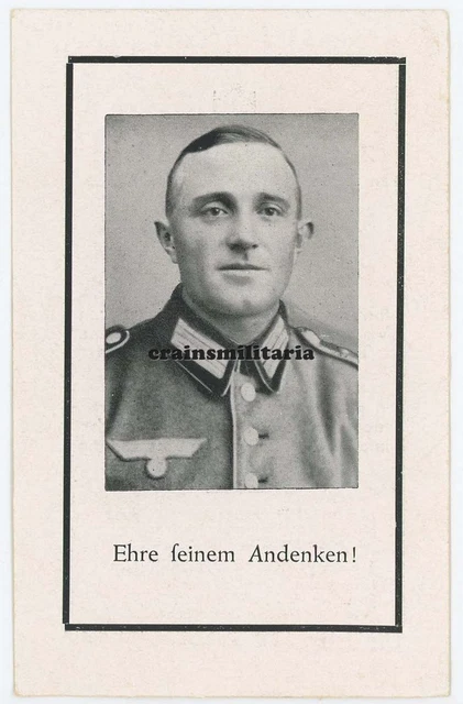 Orig. Sterbebild 11.PD Panzer-Aufklärer + AZOUDANGE Moselle Frankreich 1944