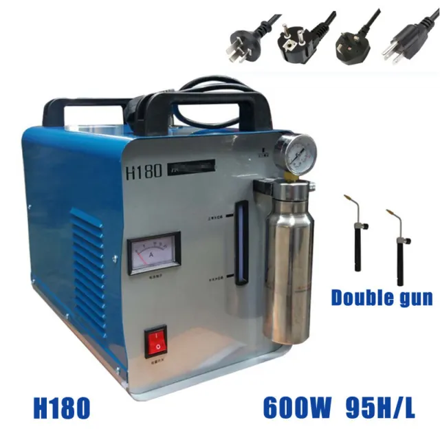 Oxy-Hydrogen Generator 220V Flame Polishing Machine Water Welder H180+Double Gun