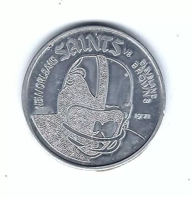 1971 New Orleans Saints Cleveland Browns Football Program Coin Token Medal Nfl