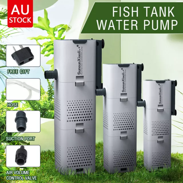 ECO 3 in 1 Fish Tank Aquarium Submersible Water Power Filter Pump 500-1500L/H AU