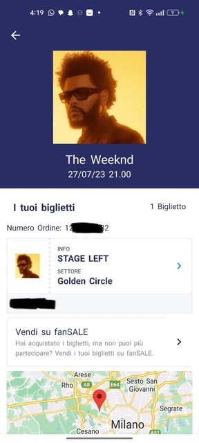 Biglietto THE WEEKND - 27/07/2023 - Ippodromo SNAI, Milano - GOLDEN CIRCLE