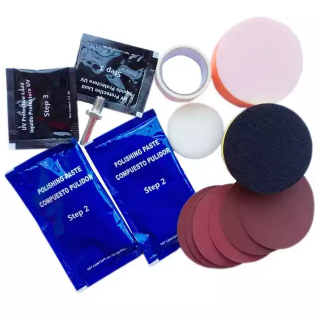 Kit de Polissage pour Phares de Voiture Renovation Elimine les Rayures 15 Pcs 3