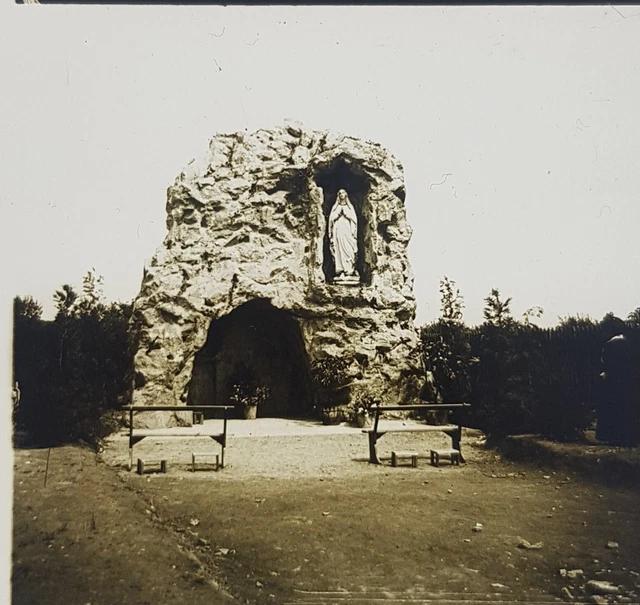 Calvaire sainte anne Photo Plaque de verre Stereo Vintage 