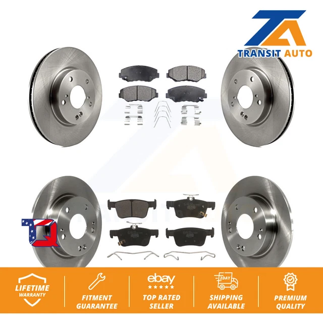 Front Rear Disc Brake Rotors And Ceramic Pads Kit For Honda Civic