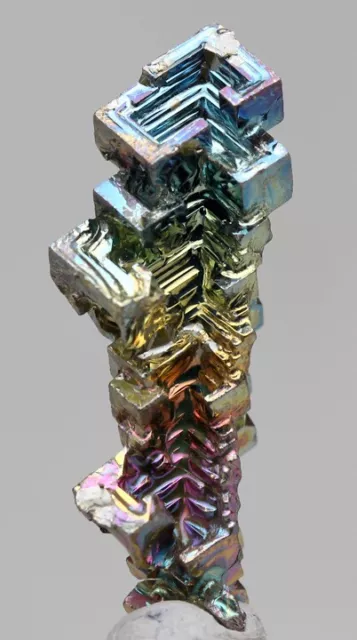 BISMUTH  Rainbow Iridescent Crystal Cluster Mineral Specimen Element 3