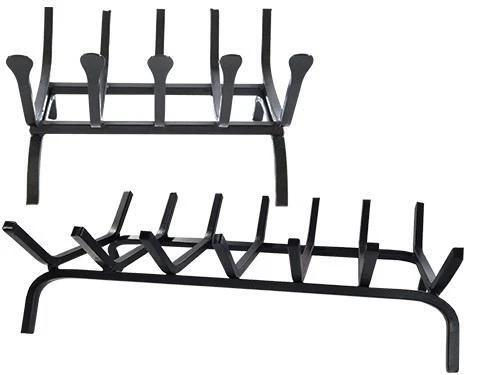 Culla Brucialegna In Ferro Per Camino - 7 Barre, Quadro 12 Mm, Verniciato A Polvere, Dimensioni 40x24x34h Cm