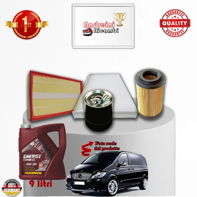 Kit De Inspección MANN-FILTER Para Mercedes Vito/Viano W639 - Incluye Filtros De Aire, Aceite, Combustible Y Habitáculo