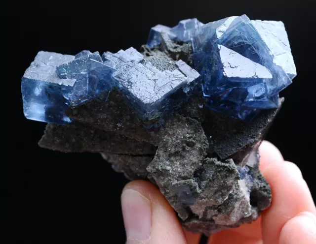 102g New Find Transparent Blue Cube Fluorite CRYSTAL CLUSTER Mineral Specimen