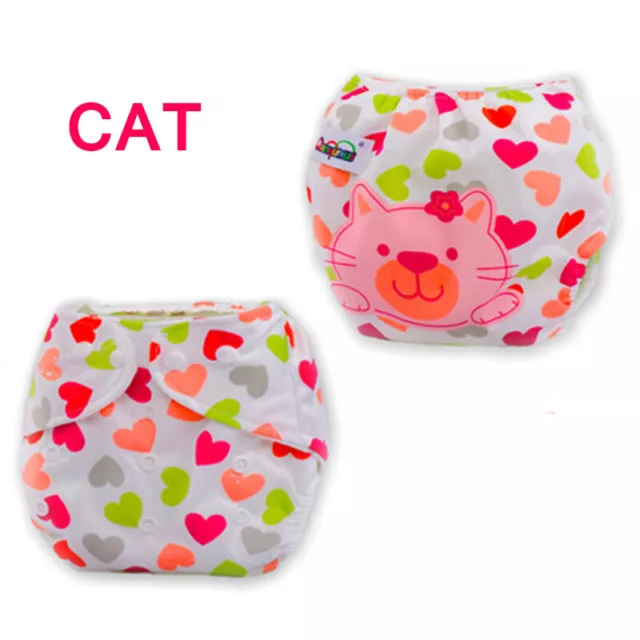 5 Diapers+ 5 INSERTS Adjustable Reusable Lot Baby Washable Cloth Diaper Nappies 2