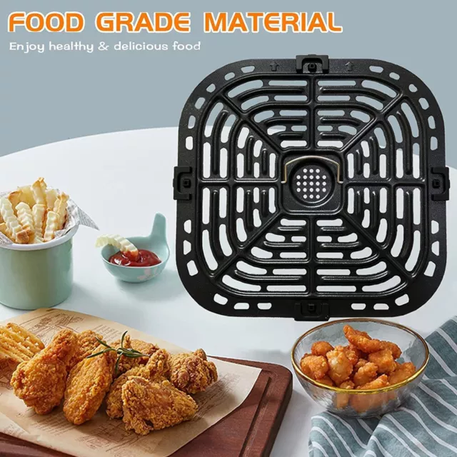 Square Replacement Parts Crisper Plate Durable Air Fryer Grill Pan With Bumpers