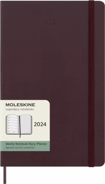 Moleskine Weekly Agenda With Space For Notes 12 Months 2024, Agenda 2024, Size L