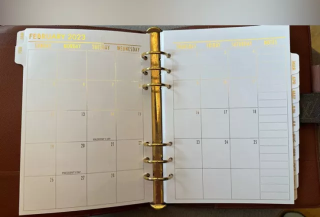 2023 or 2024 TABBED Calendar fits Louis Vuitton Agenda All Szs