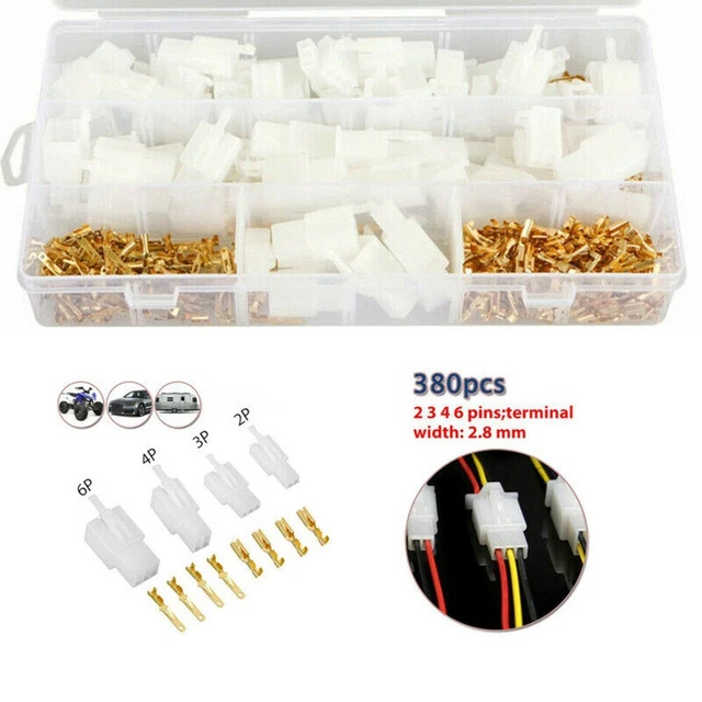 380Pcs Automobile Électrique Câble Connecteurs Kit 2 3 4 6 Broche Terminal