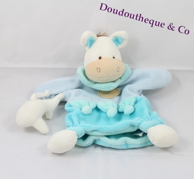 Doudou marionnette Anatole âne DOUDOU ET COMPAGNIE bleu dauphin (VI-22355)