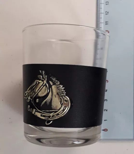 Service 6 verres à whisky + carafe décor tête de cheval en relief 2