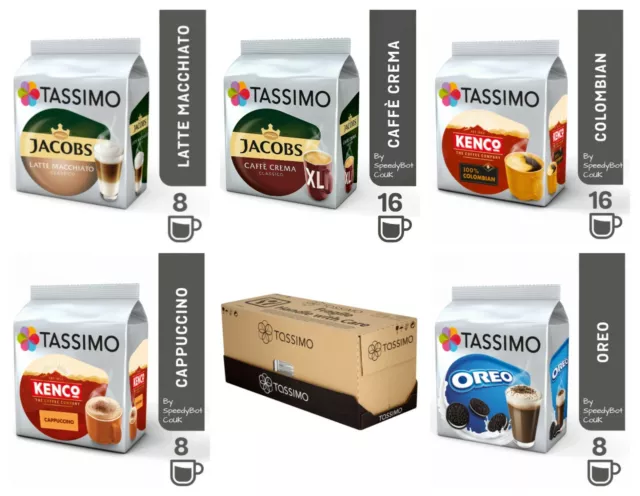 Tassimo Americano/Caramel Latte/Hot Chocolate/Chai Latte Bundle (48 Coffee  Pods)