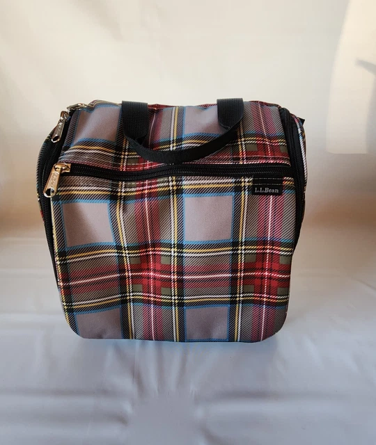 LL Bean Hanging Personal Organizer Toiletry Travel Bag Plaid EUC