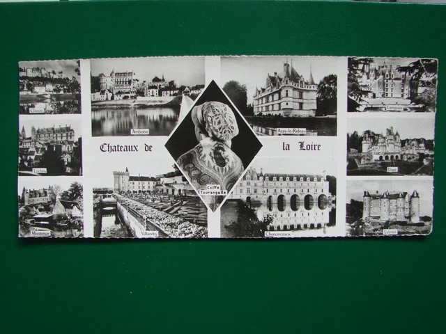 FRENCH POSTCARD ' LES CHATEAUX DE LA LOIRE' B&W ORIGINAL PICTURES - 1960s