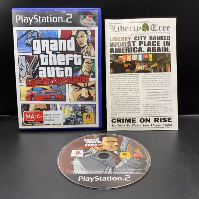 Grand Theft Auto Liberty City Stories PS2 PAL *Complete with Map*