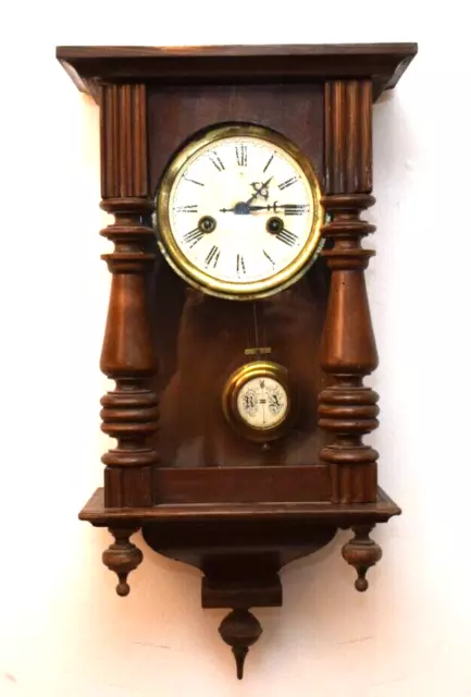 antike GRÜNDERZEIT WANDUHR mit Junghans Uhrwerk um 1880 Pendeluhr Regulator