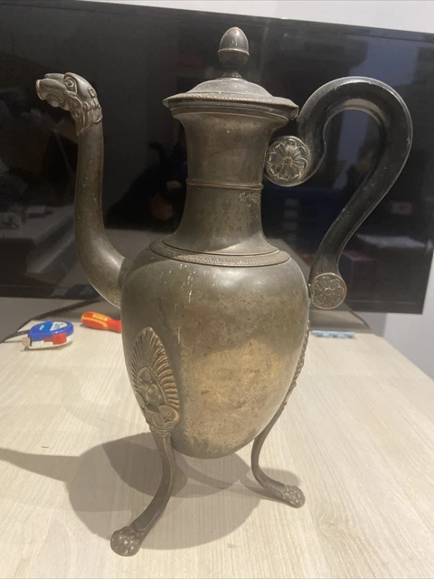 Cafetière Ancienne EPNS En Métal Argenté – Avec Son Pot à Lait, Service à Café Vintage