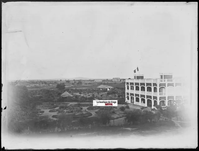 Hôtel du Gouvernement, Plaque verre photo, négatif noir & blanc 9x12 cm