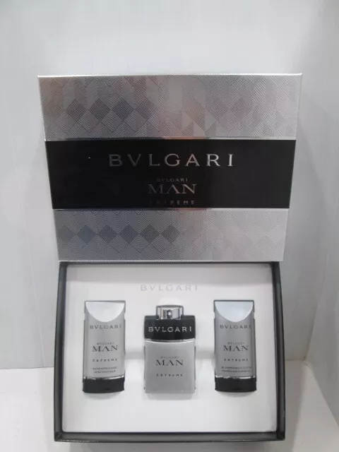 BULGARI MAN EXTREME Profumo Uomo Eau De Toilette 60ml spray+Shower Gel+After Sha