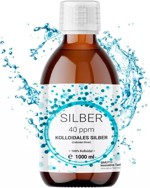 1000 ml Kolloidales Silber 40ppm | Silberwasser | Braunglas | Reinstwasser