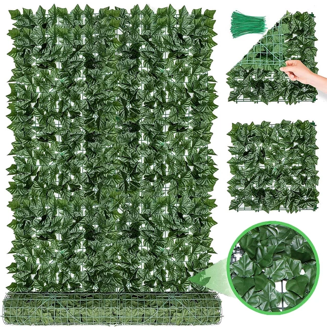Künstliche Efeu Garten Sichtschutz Pflanzenwand Hecke für Balkon Dekoration 3*1M
