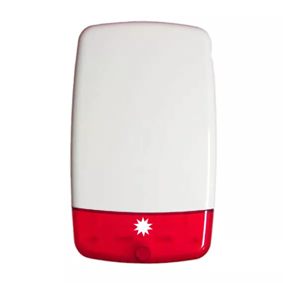 Señuelo ficticio intruso caja de campana alarma antirrobo con batería LED intermitente - lente roja