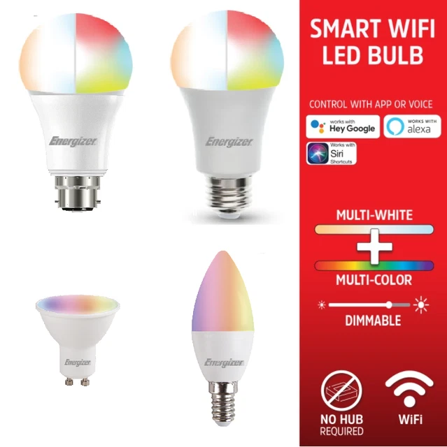 Energizer Smart Home Glühbirnen 5w/9w farbwechselnd dimmbar Alexa/Google Home