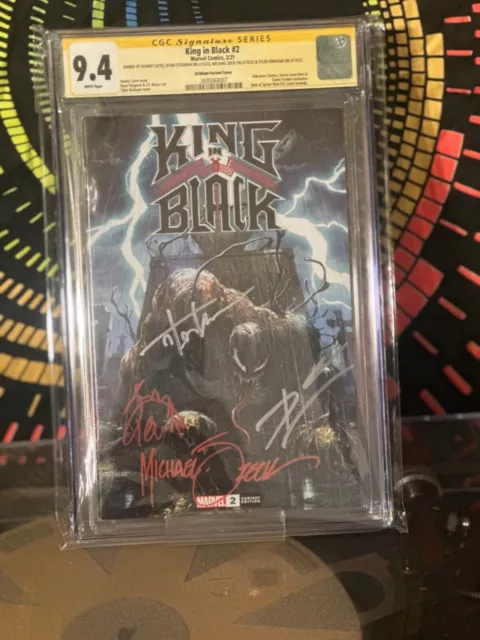 King In Black #2 Cgc Ss 9.4 🔥 4X Signed 🔥 Kirkham, Cates, Zeck, Stegman