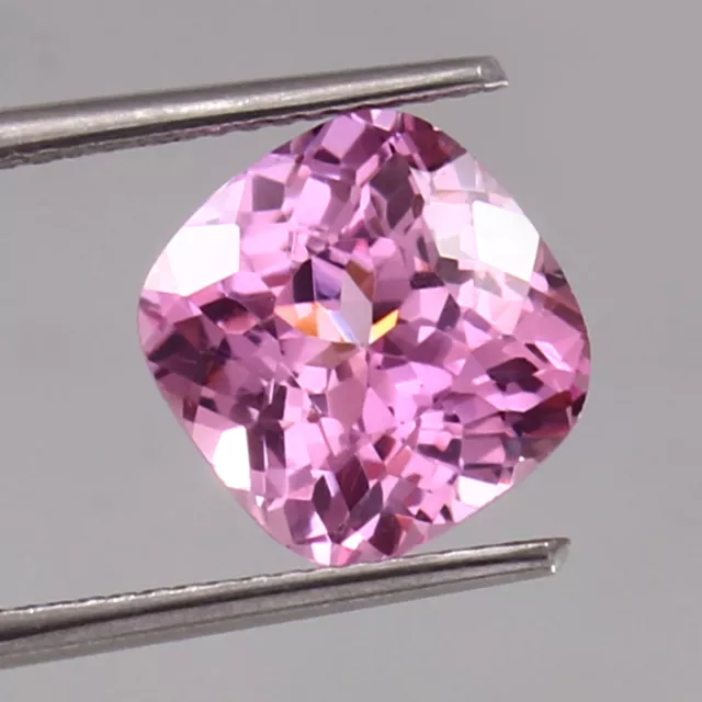 AAA+ Natural Flawless Ceylon Pink Sapphire Loose Cushion Gemstone Cut 9x9 MM