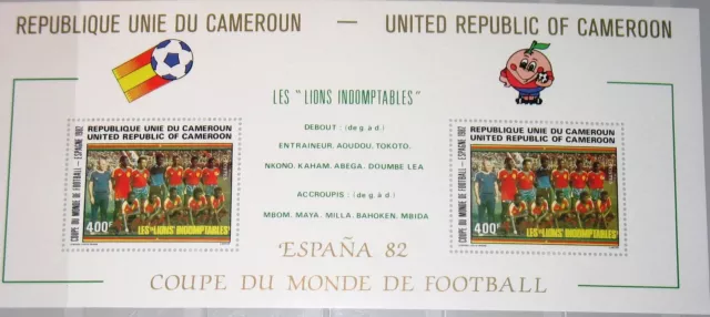 CAMEROUN KAMERUN 1982 Block 20 713a World Soccer CS Fußball WM Football Team **