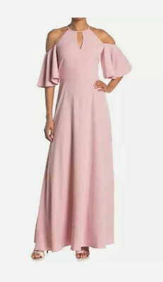 NWT Ted Baker London Dulciee Cold Shoulder Bell Sleeve Maxi Dress Size 1 (US 4)