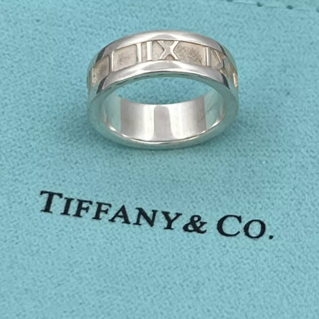 Tiffany & Co Ring-  Atlas Roman Numerals ring- UK size i 1/2 - Vintage 1995