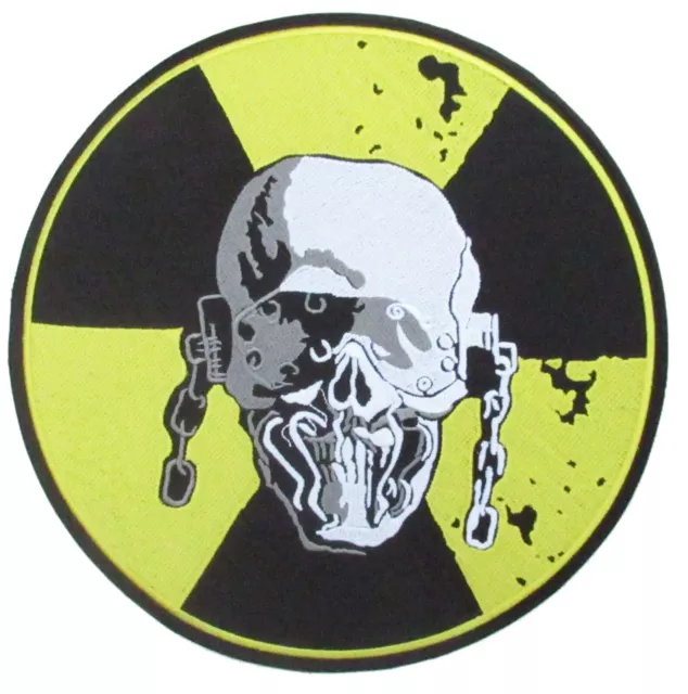 Patch écusson skull tête de mort radioactif symbole patche dorsal dos grand