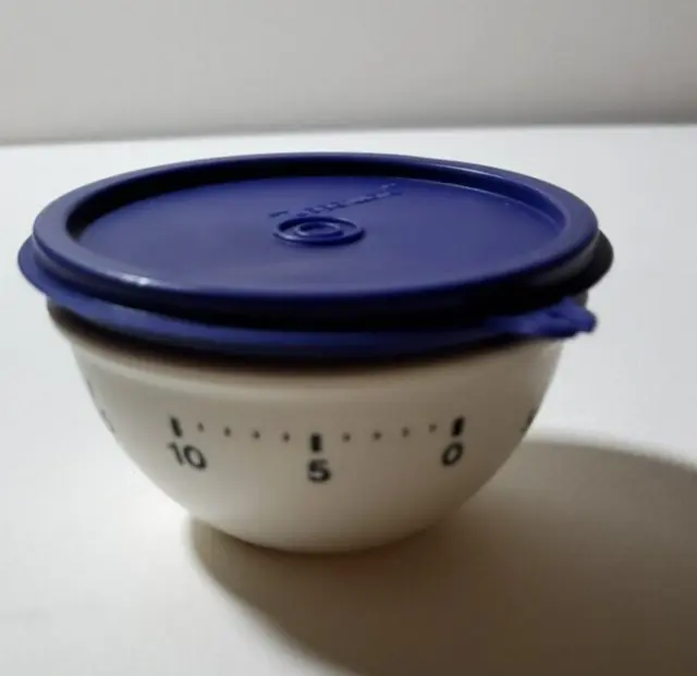 Vintage Tupperware Kitchen Timer, Blue White Kitchen Gadget MCM