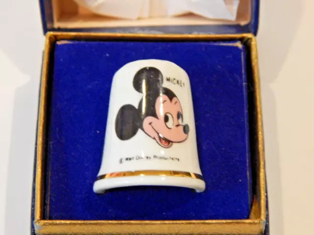 VINTAGE Walt Disney Mickey Mouse Thimble Radnor Staffordshire England - Handmade