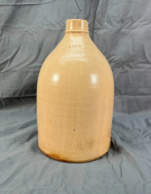 J. Burger JR Rochester NY Crock JUG stoneware vintage/antique - read