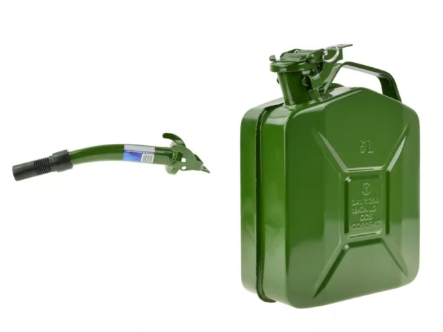 Metallkanister 5L + Métal Dispositif Verseur Jerrycan Tôle Acier Essence GK230