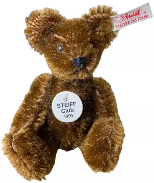 Steiff Club 1999 Mini Teddy Bär Dunkel Braun 7cm Jahresgabe 420153 Teddybär