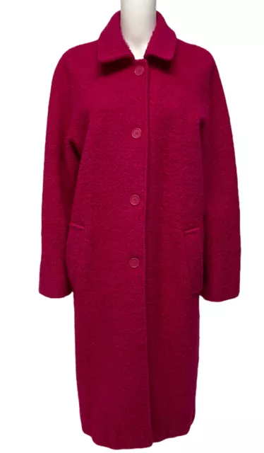 Nuovo York& Company Donna Trincea Cappotto Lungo Fucsia con Colletto Taglia XL